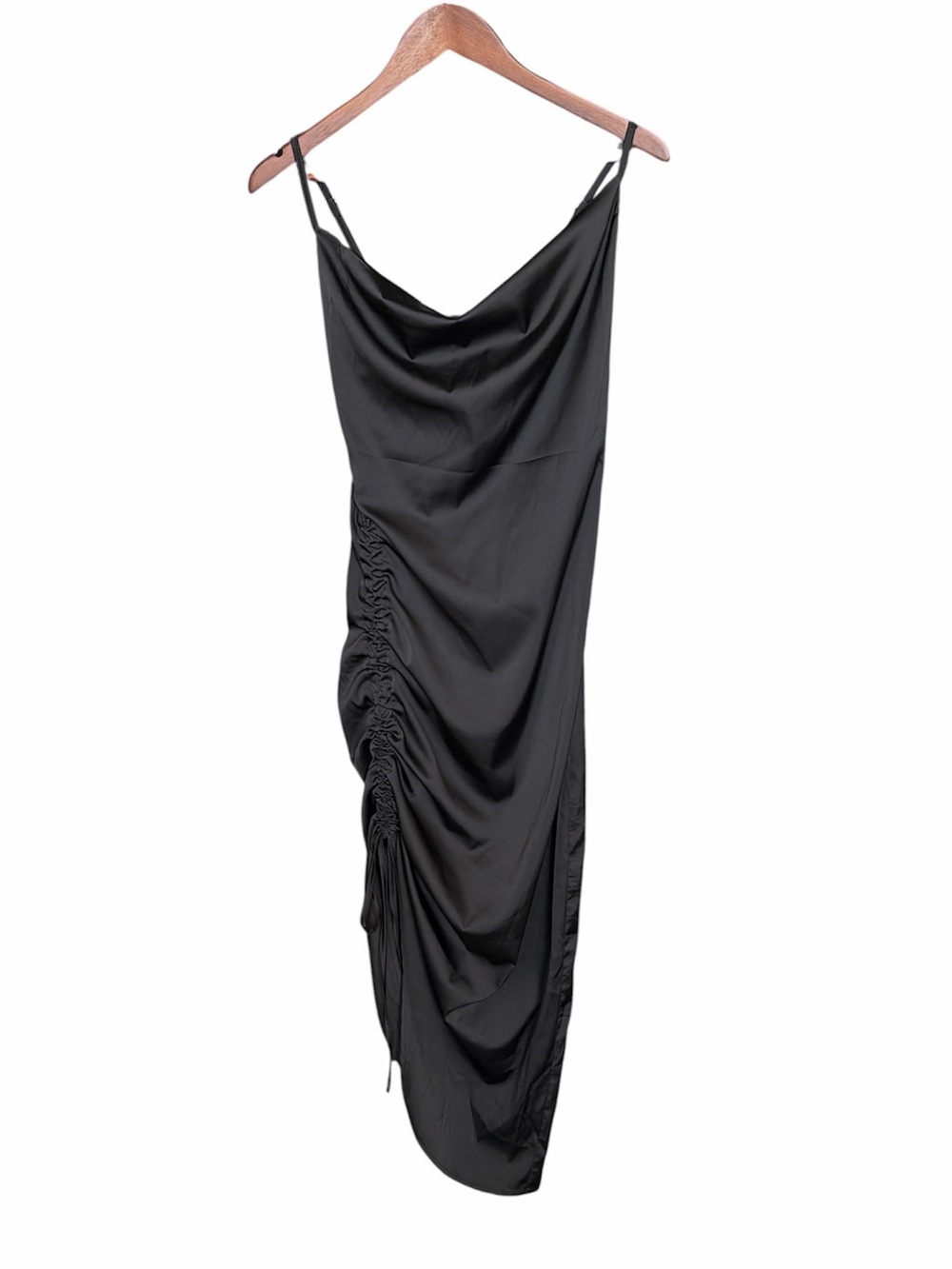 Eoyoye black satin asymmetrical dress small‎ lbd going out event wedding guest